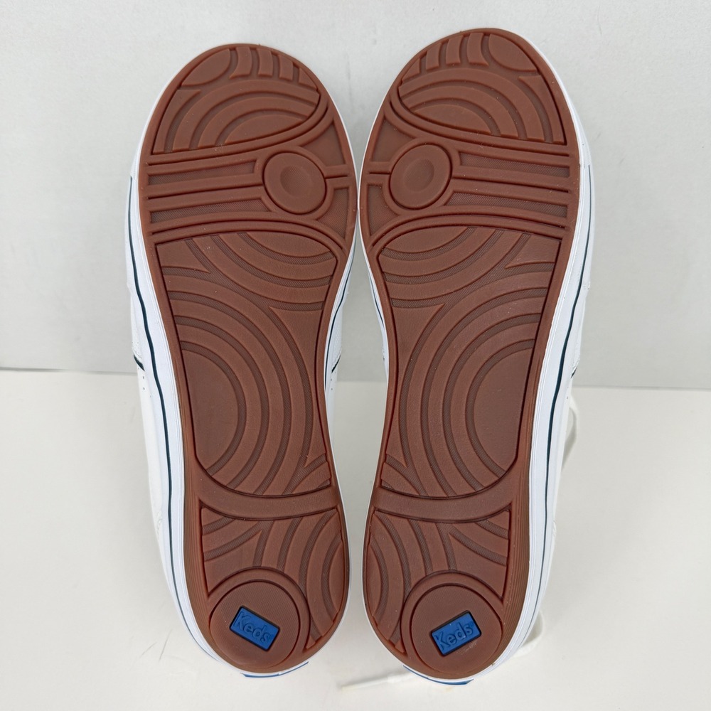 Keds Ace Leather Sneakers Womens 8 White Perforated Ortholite FLAW - Picture 10 of 10
